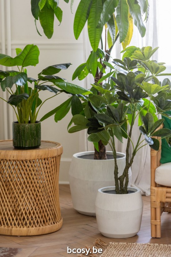 Jline Set Von 3 Übertöpfen Ton Weiß blumentopf blumentoepfe blumenhalter.