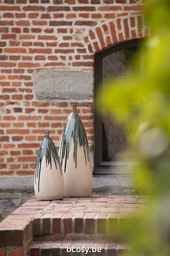 J Line Vaso Vernice Ceramica Naturale Verde Large Jarron Pintura Ceramica Natural Verde Large.