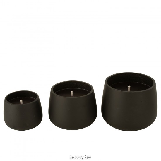 J Line bougies Jolipa Bougie Exterieure Ciment Noir Large.
