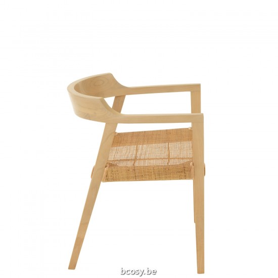 J Line chaises de repas Jolipa Chaise Emma Teak Naturel.
