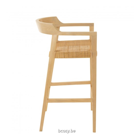 J Line chaises tabourets de bar Jolipa Chaise De Bar Emma Teak Naturel.