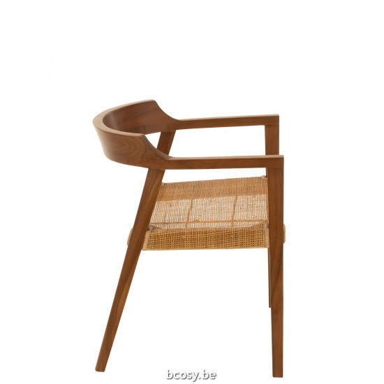 J Line chaises de repas Jolipa Chaise Emma Teak Marron.