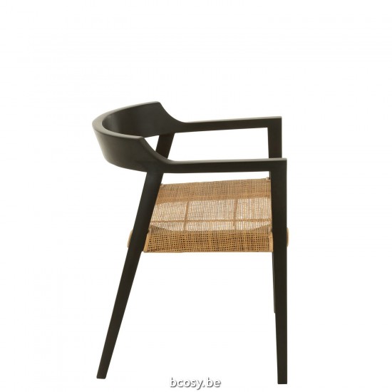 J Line chaises de repas Jolipa Chaise Emma Teak Noir Marron.