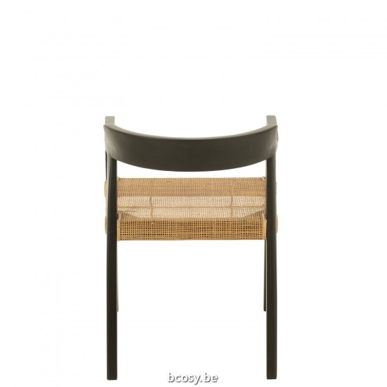 Jline Stoel Emma Teakhout Zwart Bruin.