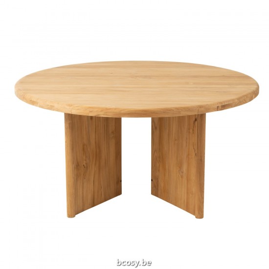 J Line tables a manger de repas Jolipa Table Ronde Tek Naturel.