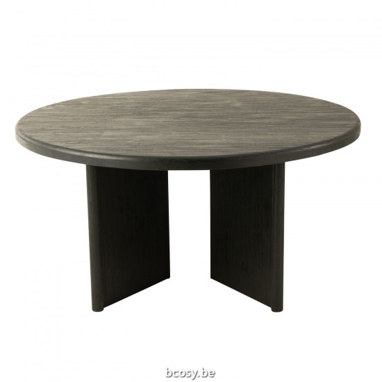 J Line tables a manger de repas Jolipa Table Ronde Tek Noir.