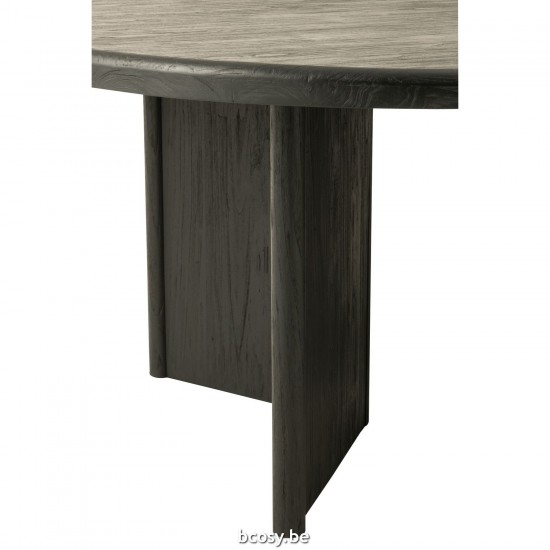 Jline Tafel Rond Teak Hout Zwart.