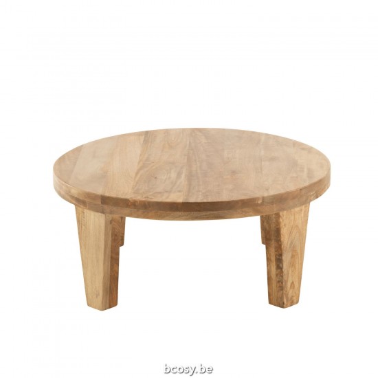Jline Salontafel Rond Mango Hout Naturel.