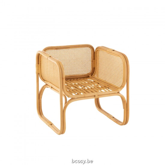 J Line Poltrona Cuscino Rattan Tessuto Naturale Bianco Sillón Colchoneta Ratán Textil Natural Blanco.