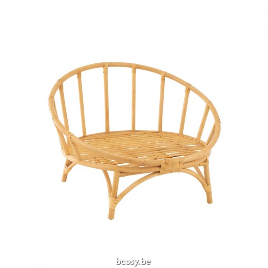 Jline Silla Colchoneta Rattan Textil Natural Blanco.