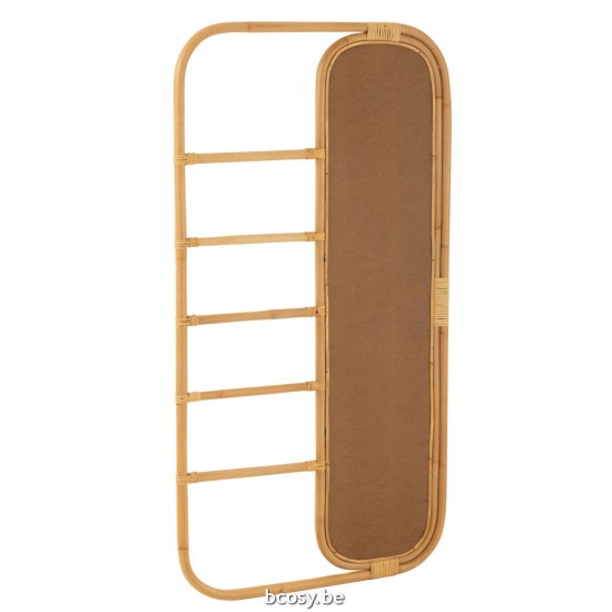J Line Mirror Ladder Rattan Natural Wall mirrors.