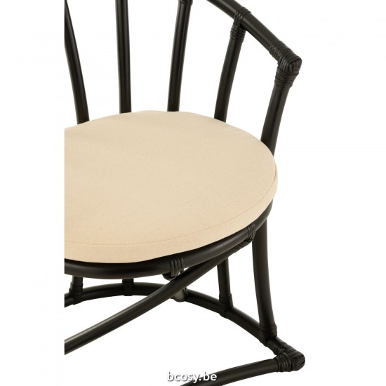 Jline Stuhl Kissen Rattan Textil Schwarz Weiß stuhl stuehle.