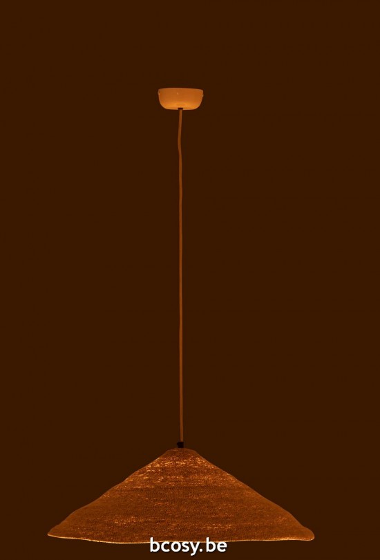 J Line lampes suspendues suspensions pendantes Jolipa Lampe Suspendue Chapeau Moonj Jonc Clair Naturel Small.