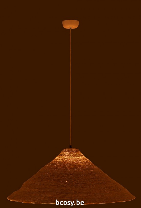 J Line lampes suspendues suspensions pendantes Jolipa Lampe Suspendue Chapeau Moonj Jonc Clair Naturel Large.