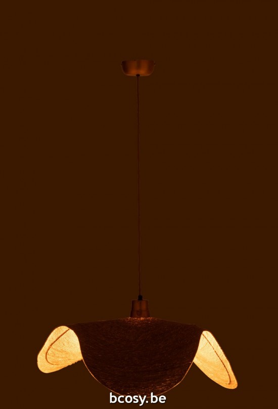 J Line lampes suspendues suspensions pendantes Jolipa Lampe Suspendue Moonj Jonc Naturel Medium.