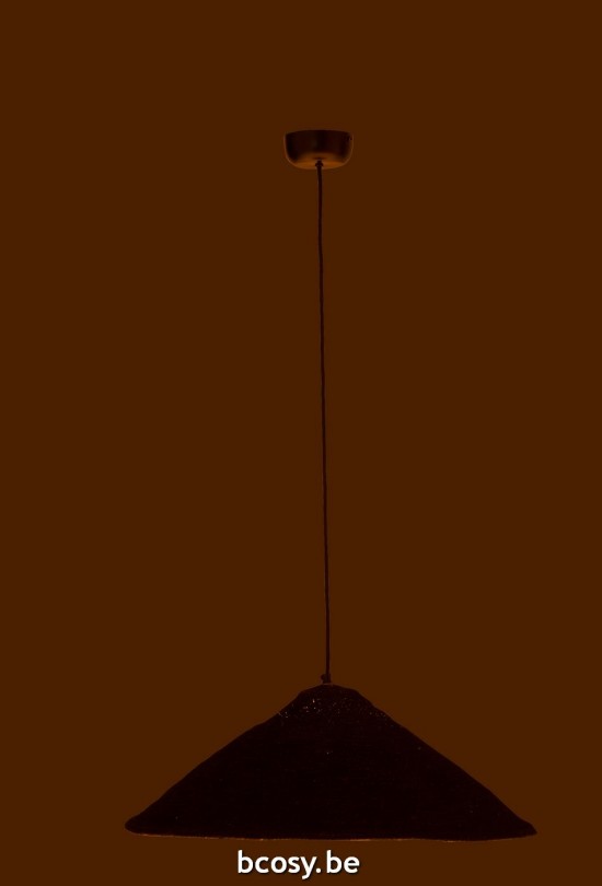 J Line lampes suspendues suspensions pendantes Jolipa Lampe Suspendue Chapeau Moonj Jonc Noir Small.