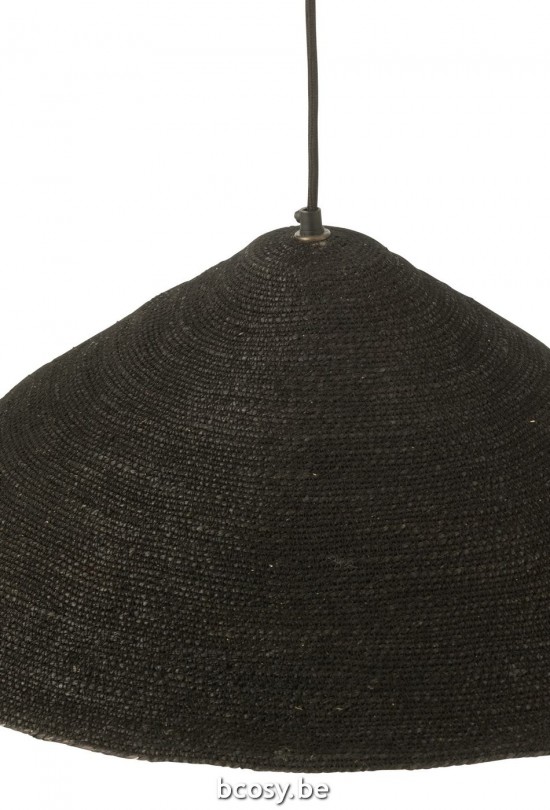 Jline Hangende Lamp Hoed Moonj Gras Zwart Small.