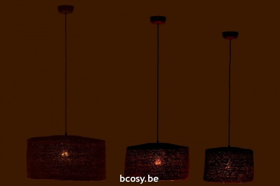 Jline Set Van 3 Hangende Lamp Moonj Gras Roest.