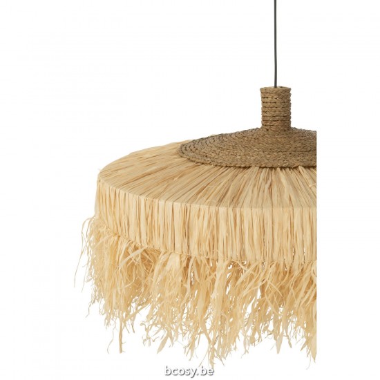Jline Hanglamp Rond Raffia Naturel.