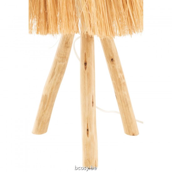 Jline Tafellamp Bahamas Hout Gras Naturel.
