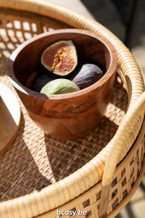 Jline Cuenco Kota Madera De Acacia Oscura Natural Large.