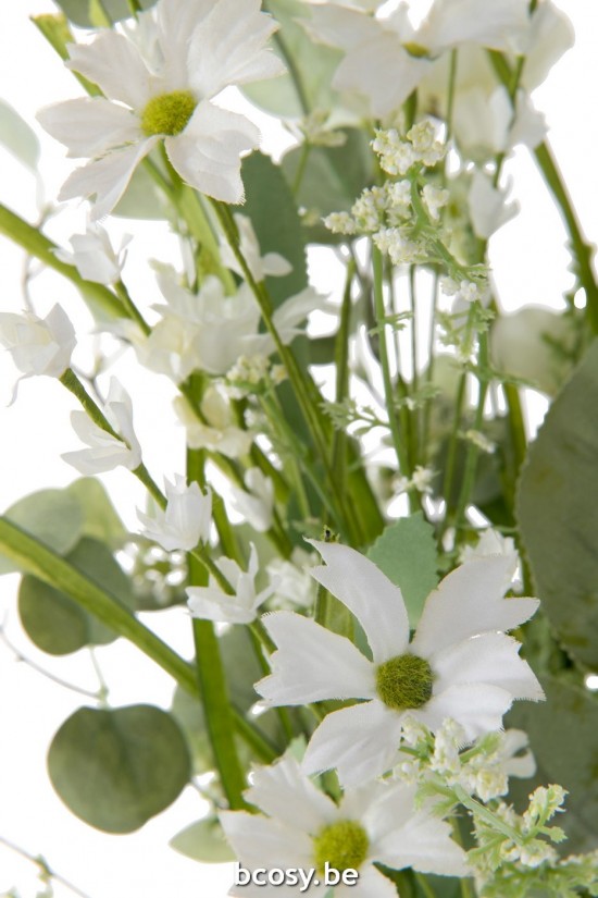 Jline Boeket Mix Bloemen Kunststof Wit.