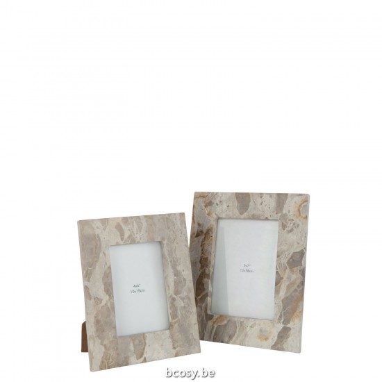 J Line Cadre photo simple Cadres photo simple Jolipa Cadre Photo 13X18 Marbre Beige Large.