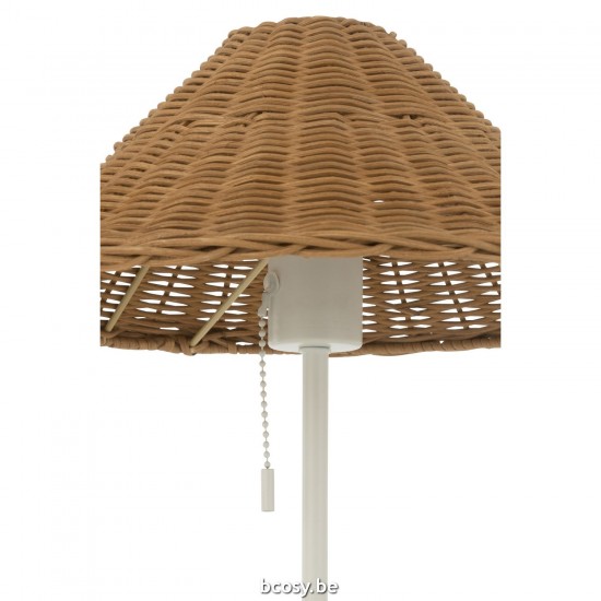 Jline Tischlampe Metall Rattan Weiß Naturell Lampenfusse Mit Schirmen Tischlampen Tischleuchten Innenleuchten.