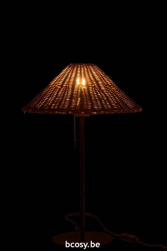 J Line Éclairage Armatures Luminaires D'intérieur Pieds De Lampe Avec Abat Jour Lampes De Table Jolipa Lampe Metal Rotin Noir.