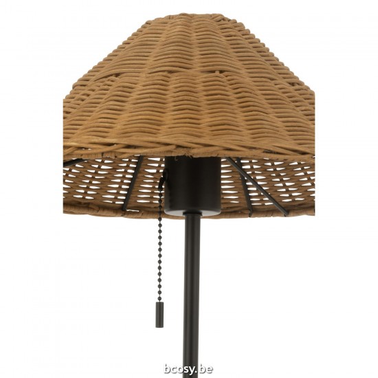Jline Tischlampe Metall Rattan Schwarz Naturell Lampenfusse Mit Schirmen Tischlampen Tischleuchten Innenleuchten.