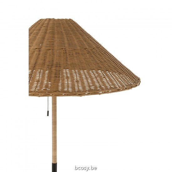 J Line Floor Lamp Metal Rattan Black Natural Floor lights Standing Floorlamps.