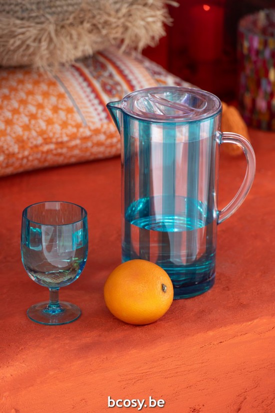 Jline Caja 6 Copas Plastico Azul.