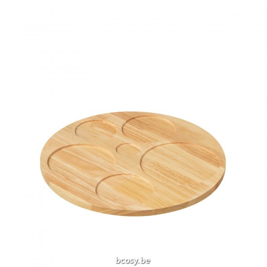 J Line plat apéritif plats apéritifs Jolipa Set 6 Plats Apero Plateau Bambou Coffret Ceramique Mix.