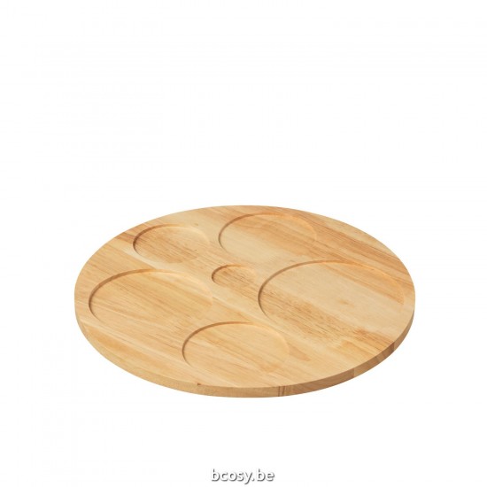 J Line plat apéritif plats apéritifs Jolipa Set 6 Plats Apero Plateau Bambou Coffret Ceramique Vert.