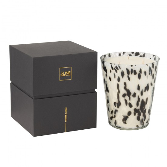 J Line bougies parfumées Jolipa Bougie Parfumee Noa Noir Blanc Large 95Heures.