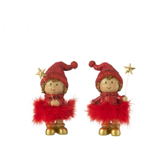 J Line Gens personnes Jolipa Enfant Bonnet Etoile Fourrure Resin Rouge Or Large Assortiment De 2.