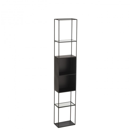 J Line Scaffale Ricard Metallo Vetro Nero Estanteria Ricard Metal Vidrio Negro.