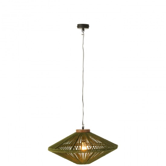 Jline Hanglamp Ovni Ijzer Jute Groen Small.