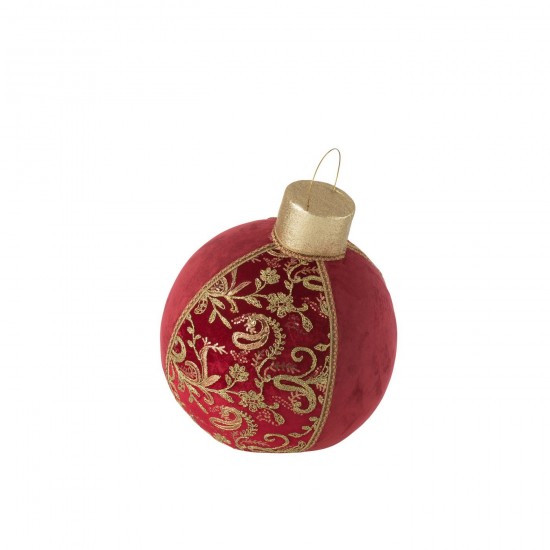 Jline Bal Decoratief Patroon Polyfoam Textiel Rood Goud Large.