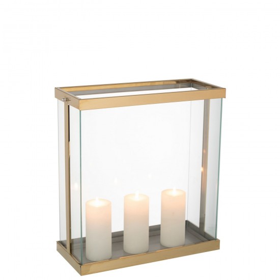 Jline Lantaarn Rechthoekig Enma Ijzer Glas Goud Large.