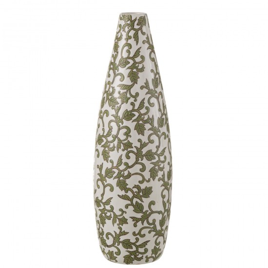 J Line Vase déco Vases déco Jolipa Vase Yezi Porcelaine Vert Blanc.