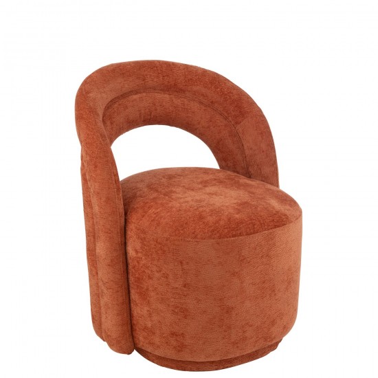 J Line Sedia Accent Tessuto Arancione Ruggine Silla Accent Textil Naranja Oxido.