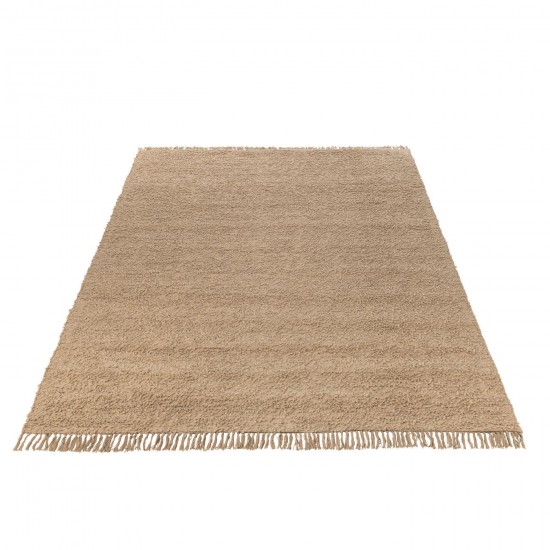 J Line tapis moquettes Jolipa Tapis Rectangle Franges Coton Polyester Beige Foncé.