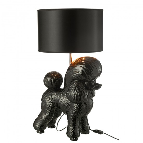 Jline Lamp Hond Poodle Resine Zwart.