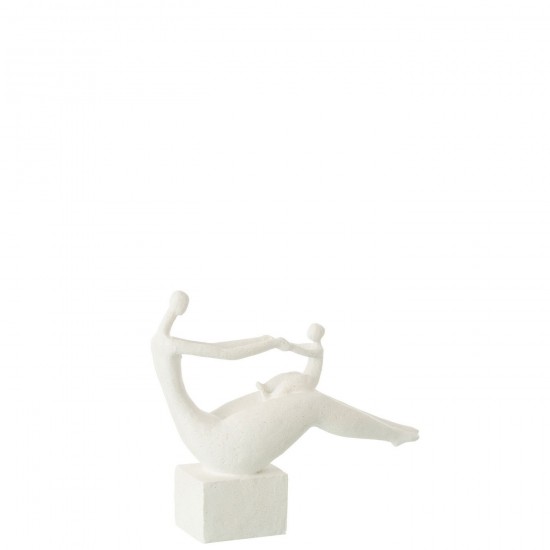 J Line Gens personnes Jolipa Maman Enfant Sur Genoux Resine Mat Blanc.