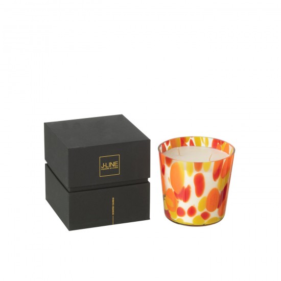 J Line bougies parfumées Jolipa Bougie Senteur Noa Rouge Jaune Small 50Heures.