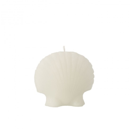 J Line bougies Jolipa Bougie Coquillage Cire Blanc Large 8 Heures.