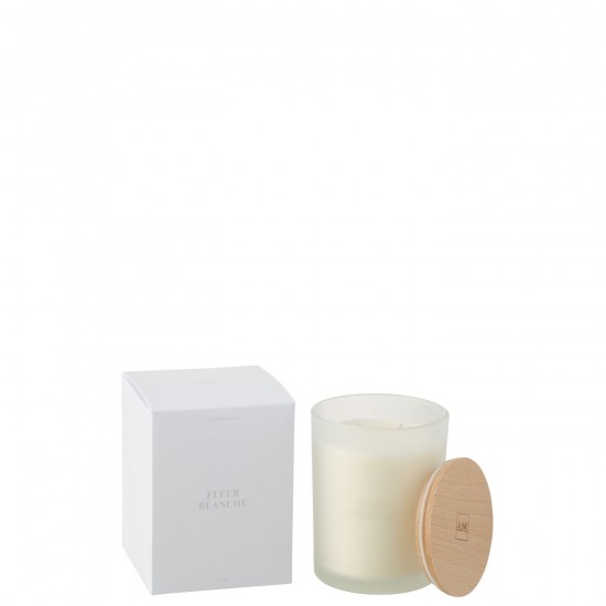 J Line bougies parfumées Jolipa Bougie Senteur Accords Essentiels Fleur Blanche 52H.