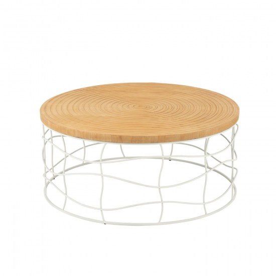 Jline Salontafel Ijzer Sparhout Naturel Wit.