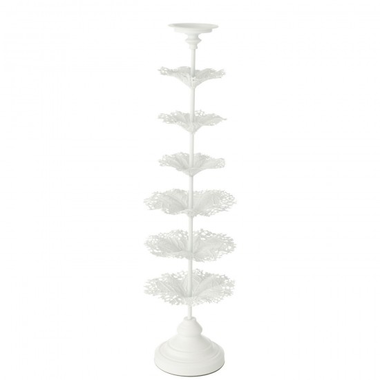 J Line Candle Holder Tree Metal White Large candle holders.